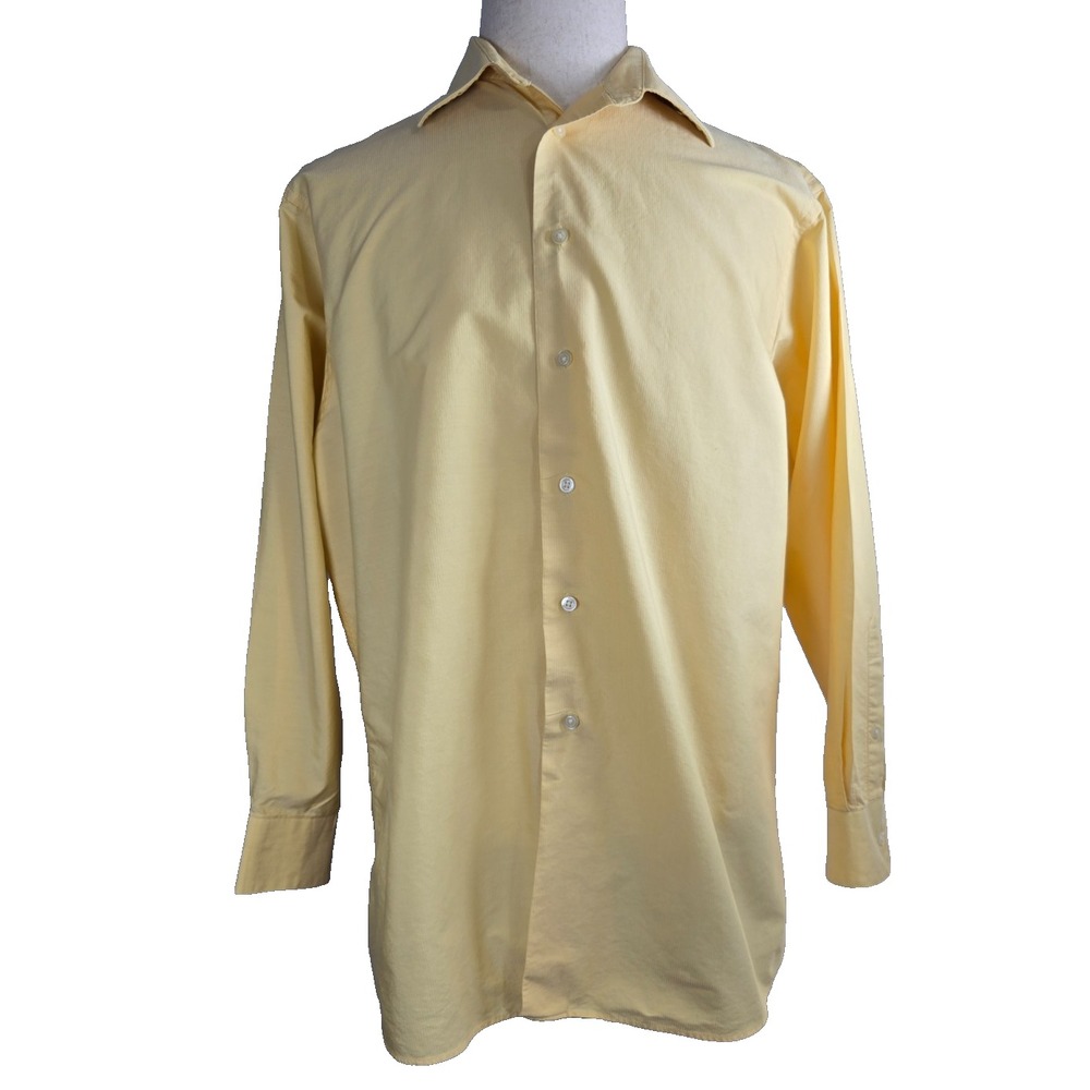 Calvin Klein Mens Shirt XL 16.5 Neck, 32/33 Sleeve (Long) Yellow Button-down